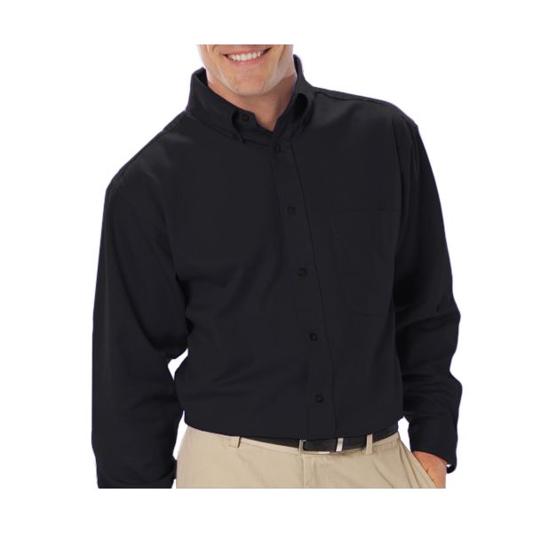 Men'S Long Sleeve Easy Care Tall Poplin With Matching Buttons