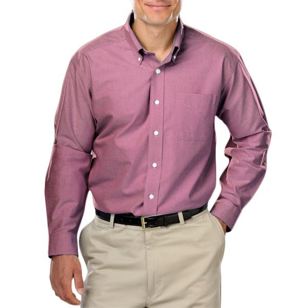 Men'S Tall Long Sleeve Oxford With Stain Release