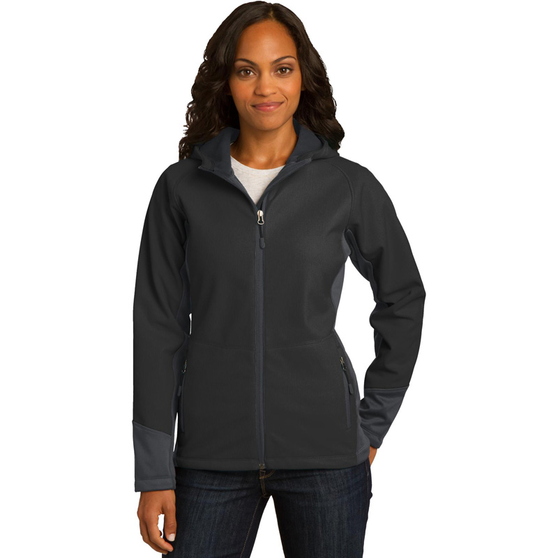 Port Authority 174  Ladies Vertical Hooded Soft Shell Jacket. L319