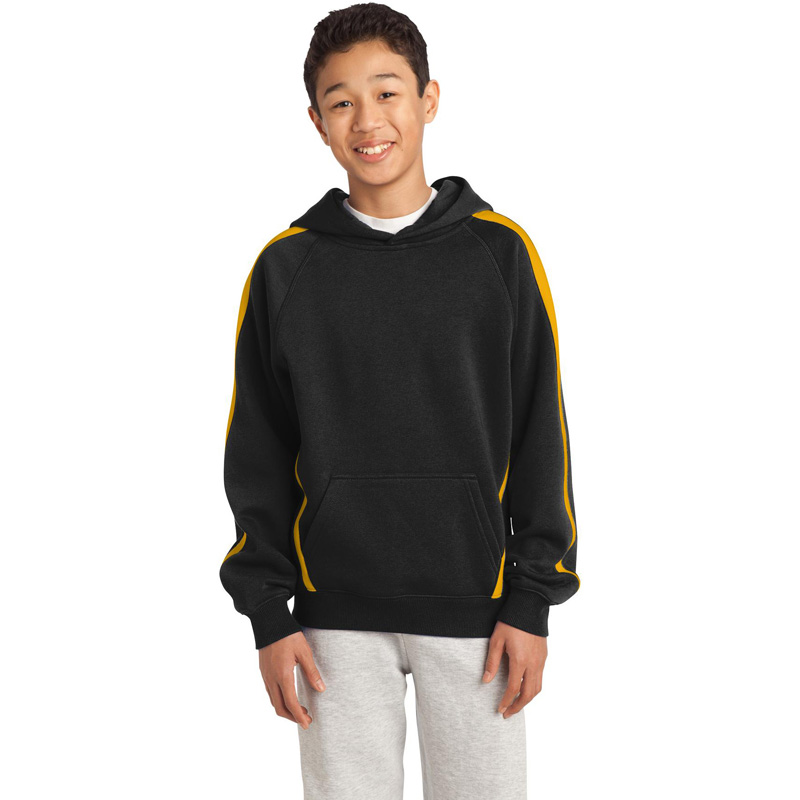 Sport-Tek 174  Youth Sleeve Stripe Pullover Hooded Sweatshirt. YST265