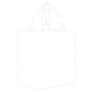 Gloss Laminated Designer Grocery Bag - Screen Print - 22" HANDLES WHITE