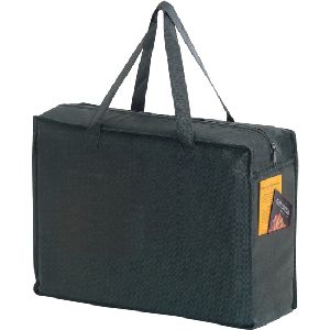 Non Woven Essential Zipper Briefcase Tote - Screen Print - 22" HANDLE BLACK