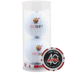 Two Ball Tube with Poker Chip Ball Marker