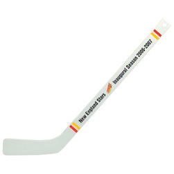 19" Plastic Hockey Stick - 19" white plastic mini players hockey stick. 