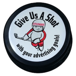 Official Hockey Puck - The Official size, black rubber hockey puck. For screened white circle ADD (R)0.42 each. 