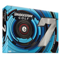 Bridgestone e7 - The Bridgestone E7 provides increased distance through a more penetrating ball flight, for players with a high to medium ball flight. 