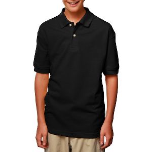 Youth Short Sleeve Pique Polo - Youth short sleeve cotton / polyester pique polo shirt with no-curl collar.