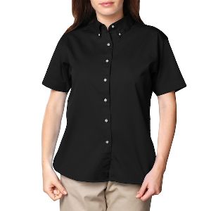Ladies Short Sleeve Twill Shirt - Ladies 100% cotton short sleeve colorfast twill shirt.