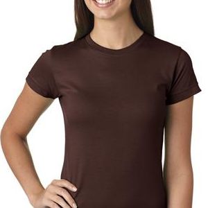 3616 LA T Juniors' Fine Jersey Longer Length Cotton T-Shirt  - 3616-Brown