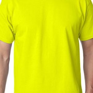 5250 Hanes Adult Tagless Cotton Tee  - 5250-Safety Green (60/40)