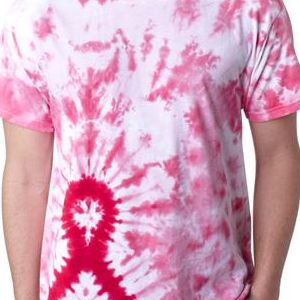 65 Gildan Tie-Dye Adult Awareness Ribbon Cotton Tee  - 65-Pink