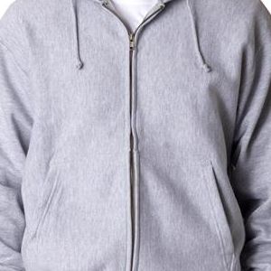 7711 Weatherproof Adult Cross Weave Full-Zip Hooded Blend Sweatshirt  - 7711-Heather (80/20)