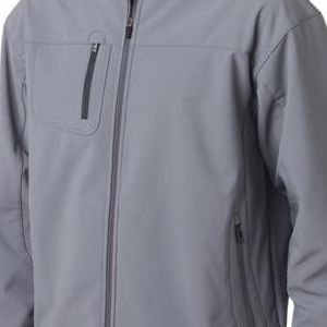 8280 UltraClub Adult Polyester Soft Shell Jacket with Cadet Collar  - 8280-Medium Grey