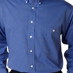8340 UltraClub Men's Wrinkle-Free End-on-End Blend Woven Shirt  - 8340-French Blue