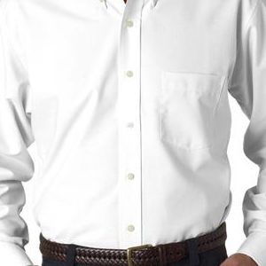 8970 UltraClub Men's Classic Wrinkle-Free Blend Long-Sleeve Oxford Woven Shirt  - 8970-White