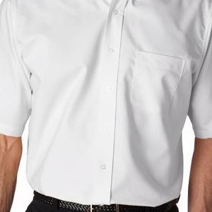 8972T UltraClub Men's Tall Classic Wrinkle-Free Blended Short-Sleeve Oxford Woven Shirt  - 8972T-White