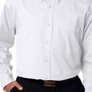 8975T UltraClub Men's Tall Whisper Twill Blend Woven Shirt  - 8975T-White