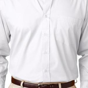 8975 UltraClub Men's Whisper Twill Blend Woven Shirt  - 8975-White
