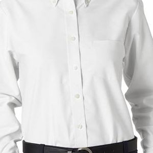 8990 UltraClub Ladies' Classic Wrinkle-Free Blend Long-Sleeve Oxford Woven Shirt  - 8990-White