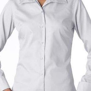 8992 UltraClub Ladies' Whisper Elite Twill Blend Woven Shirt  - 8992-White