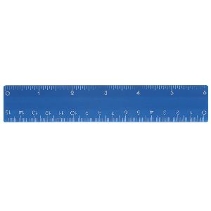 6" Plastic Ruler - 6" plastic ruler with standard metric scales