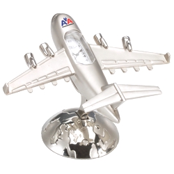 Die Cast Airplane Clock with Matching Base