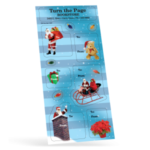 3 1/4" x 7" Sheet 1 Color White Gloss Paper (permanent adhesive) - Holiday Sticker Sheets