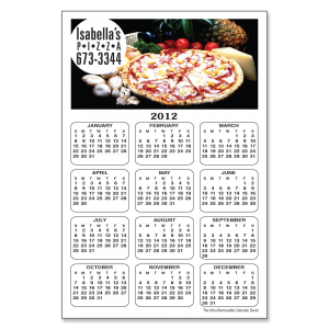 4" X 6" Full Color White Vinyl (ultra removable wall adhesive) - Full Color Calendar Decals