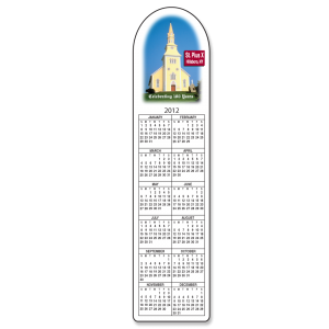 2" x 8 1/4" Full Color .015" Recycled White Satin Plastic - HD Resolution Calendar Bookmarks
