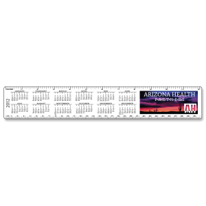 2" x 12 1/4" Full Color .015" Recycled White Satin Plastic - HD Resolution Calendar Rulers