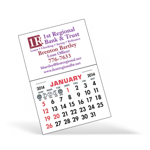 3" x 4 1/4" (1 Month) Full Color (1 Month) White Vinyl (ultra removable wall adhesive) - Stick-It! Calendar Pads