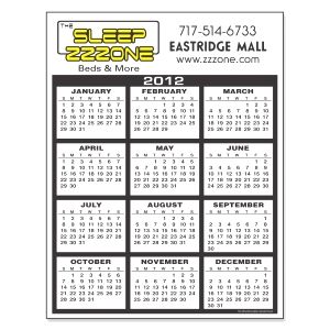 8 1/2" x 11" 1 Color White Vinyl (ultra removable wall adhesive) - Calendar Decals