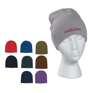 Knit Beanie Cap (Embroidered)