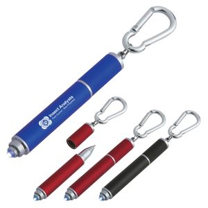 Aluminum Pen With LED Light And Carabiner