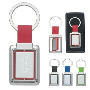 Rectangle Metal Spinner Key Tag