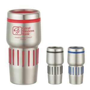 16 Oz. Stainless Steel Tumbler With Rubber Grips