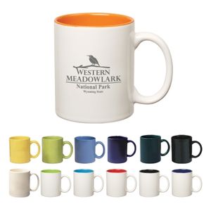 11 Oz. Colored Stoneware Mug With C-Handle - 