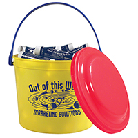 Pail / Lip Balm Kit - Get people flocking to your event with this fun and practical kit that includes 75 lip balms (#335) in a 64oz pail (#106) with flyer lid.