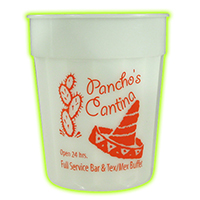 24 oz Fluted Glow Stadium Cup - 24 oz fluted glow-in-the-dark stadium cup (4.75" high)