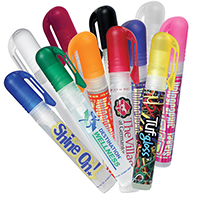 All Natural Pen Spray Sanitizer - Price includes 4CP scratch resistant, waterproof Tuf Gloss label.  This item has the option of a multicolor clear or white label, also available with a holographic label with one stock color imprint. Available in eleven different cap colors.