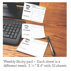 Stik-Withit Weekly calendar pad - Stik-Withit weekly calendar 5.25 x 4 x 52 each sheet is a different week. 