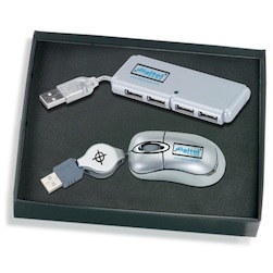 Mini Usb Optical Mouse & 4-Port Hub