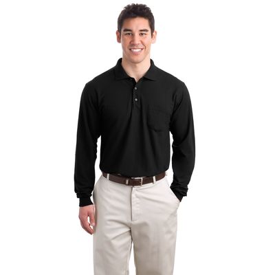 Port Authority 174  Tall Silk Touch153 Long Sleeve Polo with Pocket. TLK500LSP - 