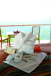Cabana Bay (TM) Velour Robe, Slippers & Travel Gift Set - Travel gift set with slippers and velour robe.