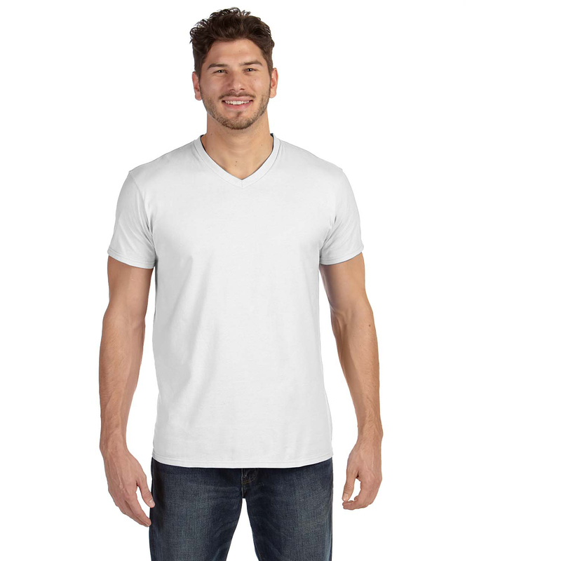 4.5 oz., 100% Ringspun Cotton nano-T? V-Neck T-Shirt