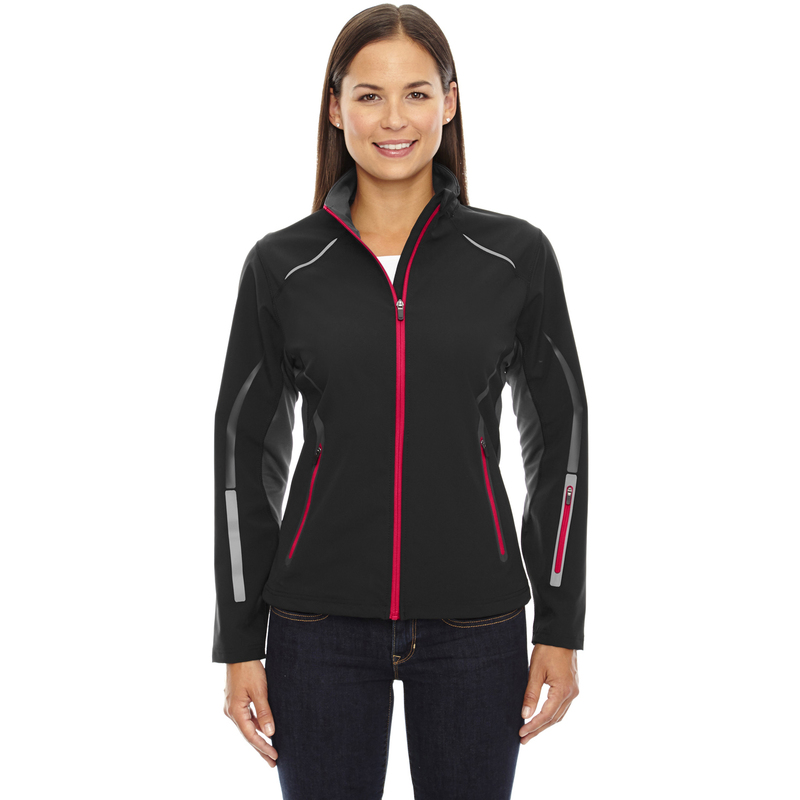 Ash City - North End Sport Ladies' Pursuit Three-Layer Light Bonded Hybrid Soft Shell Jacket with Laser Perf - 78678