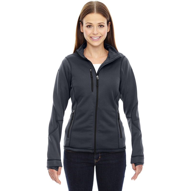 Ash City - North End Sport Red Ladies' Pulse Textured Bonded Fleece Jacket with Print - 78681
