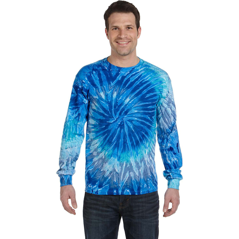 5.4 oz., 100% Cotton Long-Sleeve Tie-Dyed T-Shirt