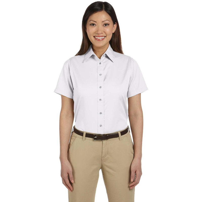 M500SW - Ladies' Easy Blend Short-Sleeve Twill Shirt with Stain-Release