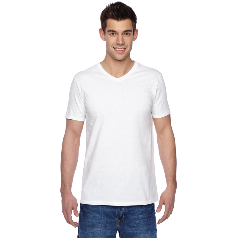 4.7 oz., 100% Sofspun? Cotton Jersey V-Neck T-Shirt